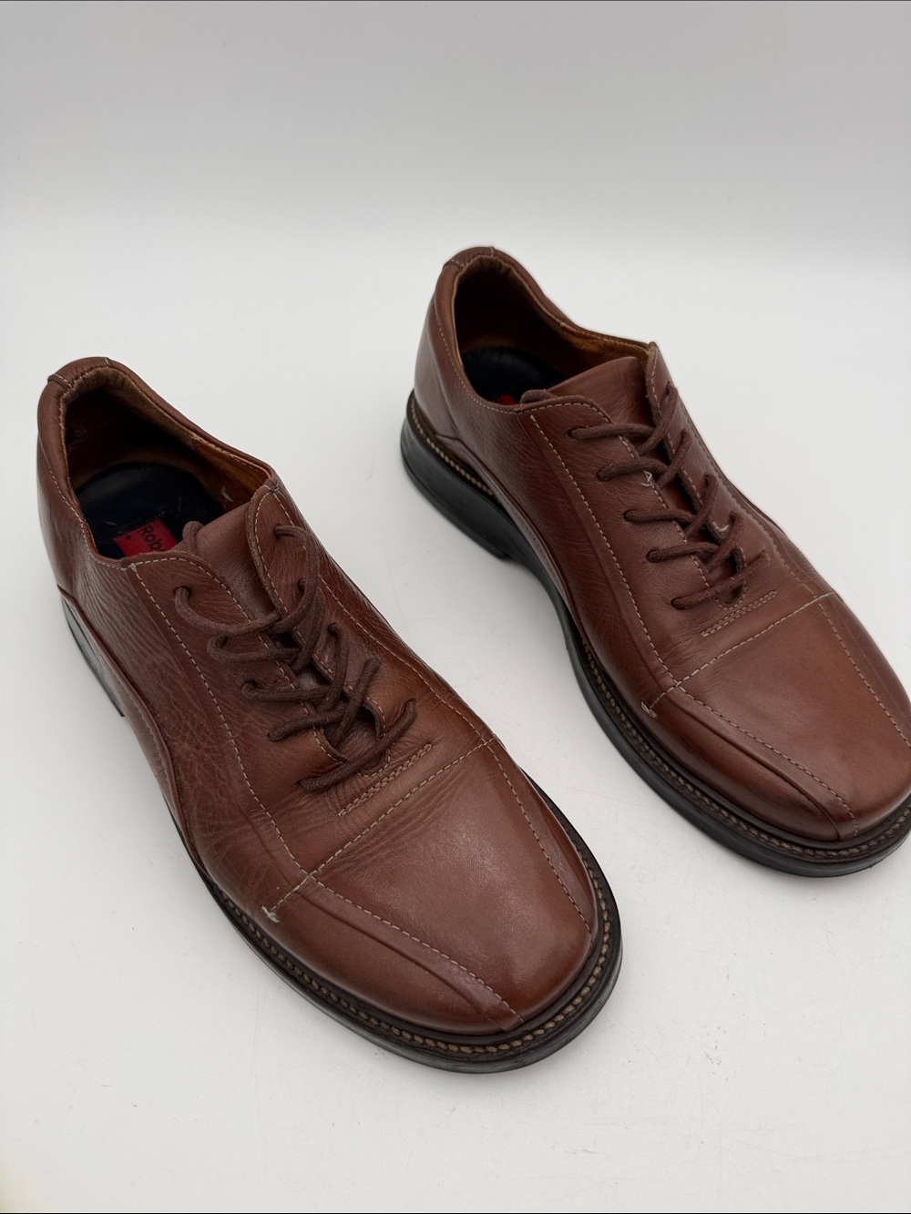 Vintage Robert Wayne Brown Leather Lace-Up Oxford Shoes Mens 11 casual grandpa
